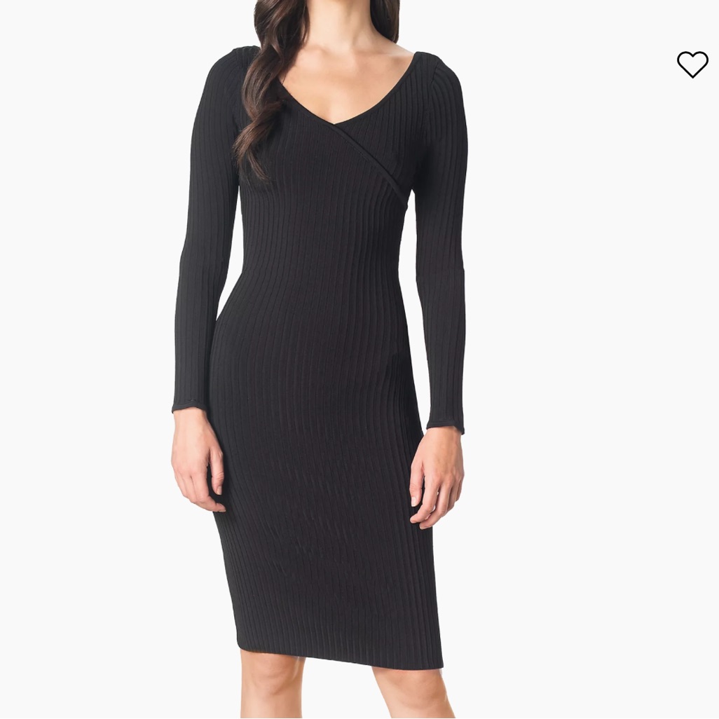 Dress The Population Zaria Ribbed Surplice Dress